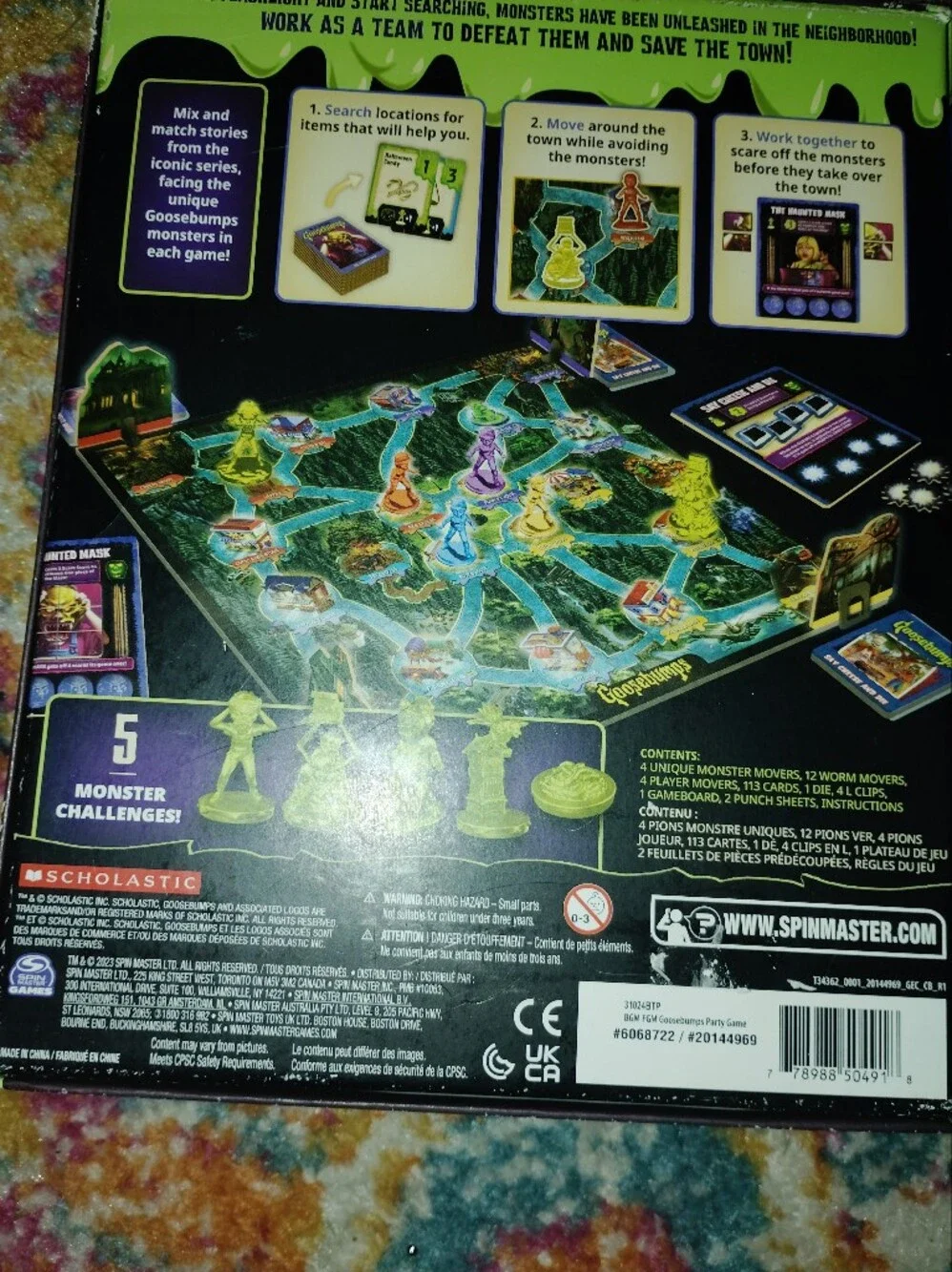 Goosebumps The Game Board Game By Spin master 🆕 Glow In Dark Game Pieces